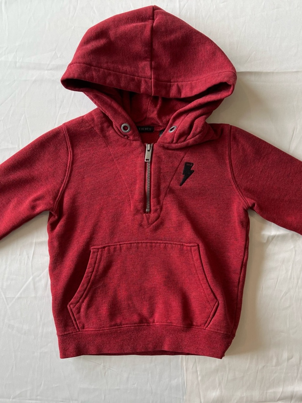 Ikks Kids Deep Red Half-Zip Hooded Sweatshirt for Kids 98cm 2-3Y